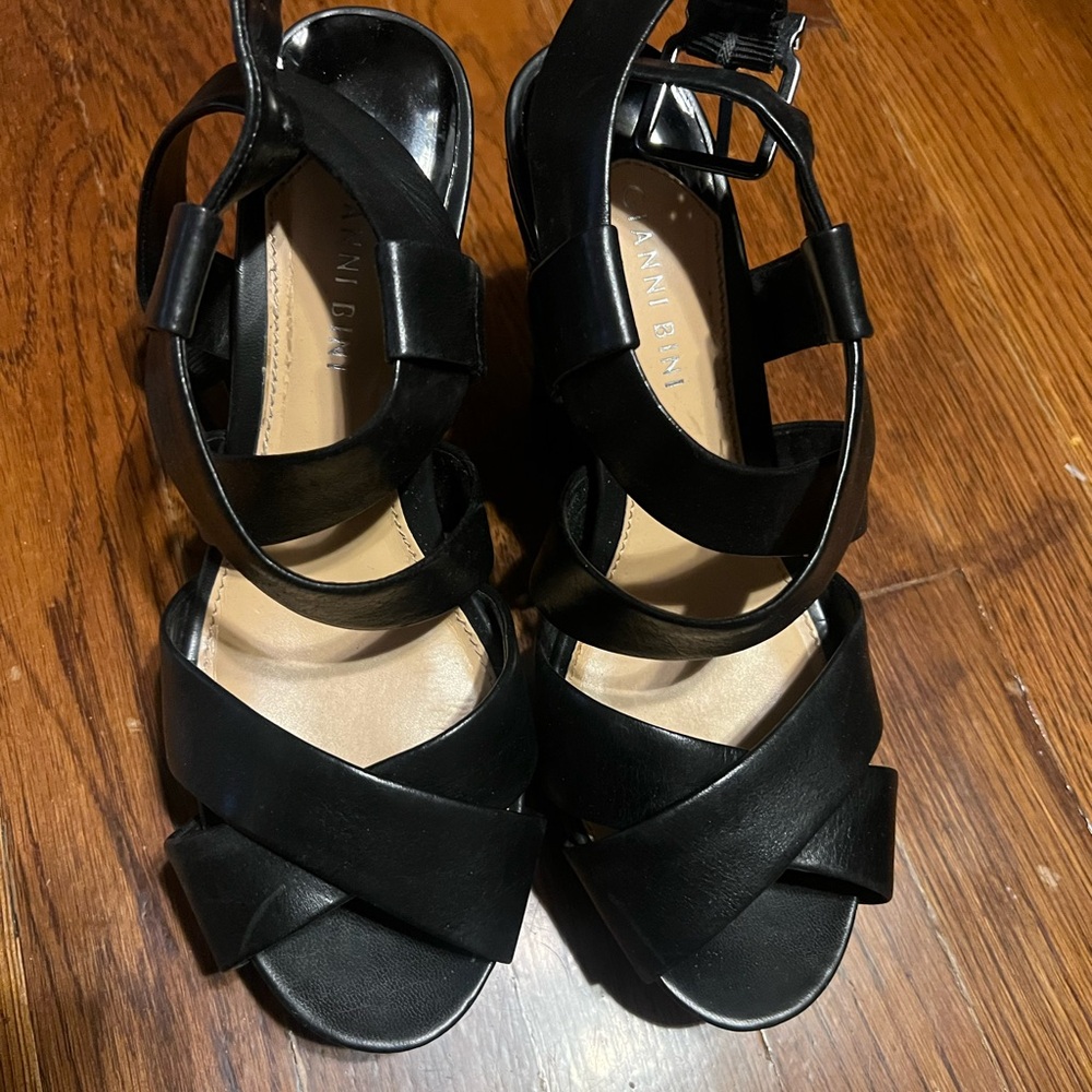 Gianni Bini Black Strappy Heels